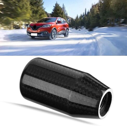 Qiilu Universal Shift Knob Carbon Fiber Manual Transmission Gear Stick Shifter Grip for Infiniti Scion Subaru Acura Jetta in Saudi Arabia