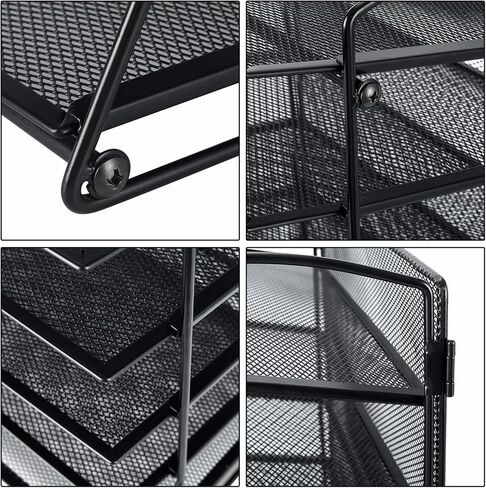 باج منظم ملفات سطح المكتب من 6 طبقات، رف مجلد مستندات شبكي معدني، حامل مجلات للمنزل والمكتب والمدرسة، اسود in Kuwait