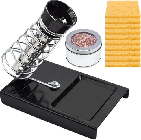 DKARDU Soldering Iron Holder Stand Solder Iron Base, with 10 Pcs Cleaning Sponge and 1 Pcs Brass Ball for Cleaning Soldering Iron Tip in Kuwait