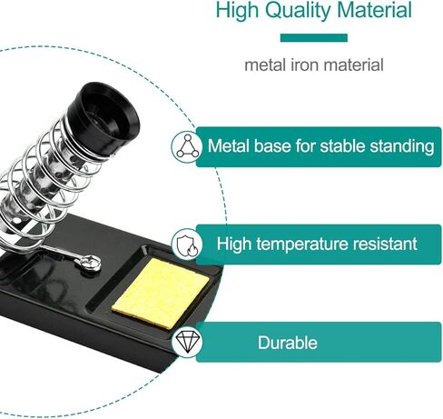 DKARDU Soldering Iron Holder Stand Solder Iron Base, with 10 Pcs Cleaning Sponge and 1 Pcs Brass Ball for Cleaning Soldering Iron Tip in Kuwait
