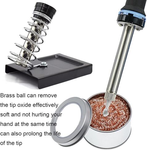 DKARDU Soldering Iron Holder Stand Solder Iron Base, with 10 Pcs Cleaning Sponge and 1 Pcs Brass Ball for Cleaning Soldering Iron Tip in Kuwait