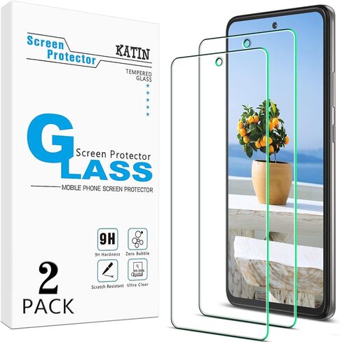 [2-Pack] KATIN For Moto G 5G, Moto One 5G Ace Tempered Glass Screen Protector No-Bubble, 9H Hardness, Easy to Install in Kuwait