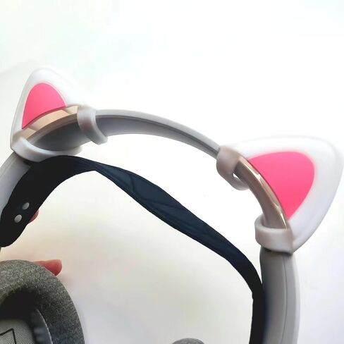 سماعات رأس LZYDD لطيفة على شكل آذان قطة لطيفة لتزيين HyperX Cloud Alpha/HyperX Cloud Flight/Razer Kaira/Barracuda X/BlackShark/All Arctis pro/Nova سماعات الألعاب (أسود) in Saudi Arabia