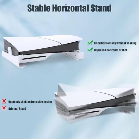 حامل Grathia الأفقي لوحدة التحكم PS5 Slim مع محور، وملحقات حامل القاعدة المتوافقة مع قرص Playstation 5 النحيف والإصدار الرقمي، ومنفذ USB-C و4 منافذ USB-A in Kuwait