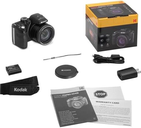 Kodak PIXPRO AZ425 Digital Camera Bundle, Includes: SanDisk 128GB SDXC Memory Card, Small Camera Bag, SD Card Reader and More (6 Items) (Black) in Saudi Arabia