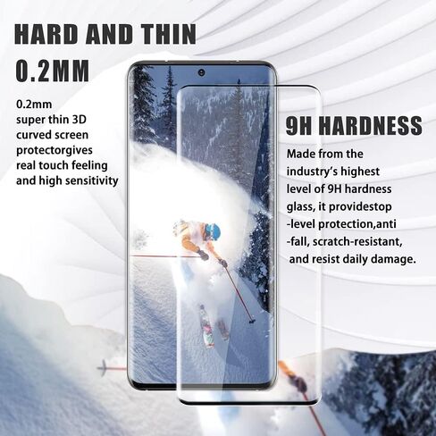 [عبوتان + 2] واقي شاشة Galaxy S21 Ultra 5G، طبقة من الزجاج المقوى فائق الدقة [مقاوم للخدش] [تغطية كاملة ثلاثية الأبعاد] [صلابة 9H] [فتح ببصمة الإصبع] لهاتف Samsung Galaxy S21 Ultra in Saudi Arabia