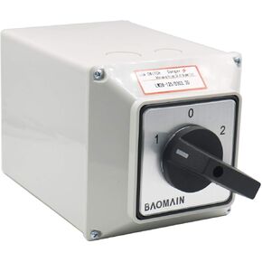 Baomain Universal Rotary Changeover Switch LW28-125/D303.3D with Master Switch Exterior Box LW28-125/4 660V 125A 3 Position 3 Phase