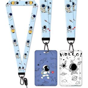 2 Pack Neck Lanyard with ID Badge Holder for Keys Key Chain Card Cute Funny Cartoon Lanyards for Women Men Guys Girl Boys Kids Teachers The Office Keychains Presents GS365