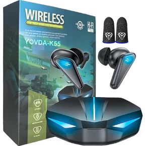 Wireless Earbuds, Bluetooth Earbuds with Charging Case Led, 3D Stereo Sound,HD Clear Call, Ultra-Low Latency Gaming Earphones with Mic for Sport Work Gaming in Kuwait