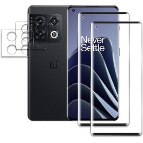 Aleecyn (2+2) واقي شاشة من الزجاج المقوى لهاتف One plus 10 Pro 5G وعبوتين من واقي عدسة الكاميرا الزجاجية، فتحة دقيقة، خالية من الفقاعات، سهلة التركيب، صلابة 9H HD، حواف منحنية ثلاثية الأبعاد in Kuwait