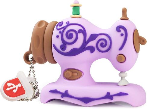 BorlterClamp 32GB USB Flash Drive Cute Cartoon Sewing Machine Model Memory Stick, Gift for Students and Children (Purple) in Saudi Arabia