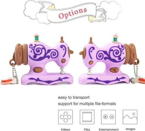 BorlterClamp 32GB USB Flash Drive Cute Cartoon Sewing Machine Model Memory Stick, Gift for Students and Children (Purple) in Saudi Arabia