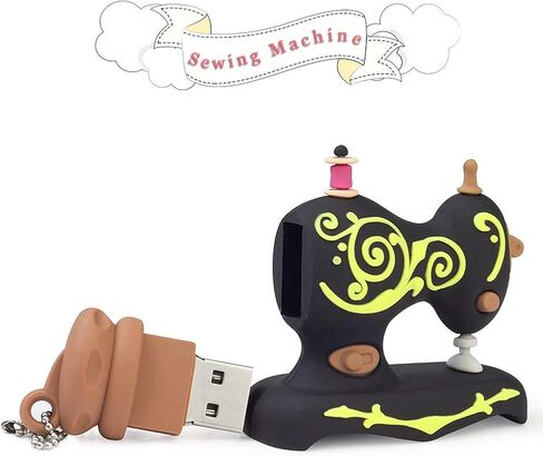 BorlterClamp 32GB USB Flash Drive Cute Cartoon Sewing Machine Model Memory Stick, Gift for Students and Children (Purple) in Saudi Arabia