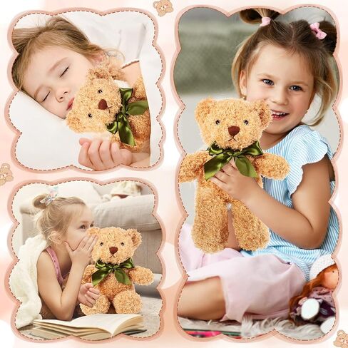 HyDren 6 Pcs Bear Stuffed Animal Plush Toys Soft Plush Dolls Bear Sleeping and Playing Toys for Baby Shower Decoration Boy(Long Plush,Light Brown) in Kuwait