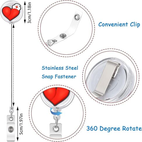يوسبيدي بكرة شارة التمريض من 8 قطع، حامل شارة قابل للسحب بنمط ابداعي لطيف، بكرة شارة الهوية من اللباد مع مشبك للطبيب والممرضة والمعلم والطلاب (بني) in Kuwait