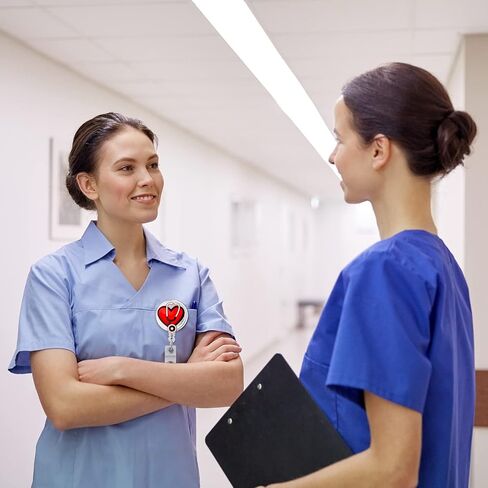 يوسبيدي بكرة شارة التمريض من 8 قطع، حامل شارة قابل للسحب بنمط ابداعي لطيف، بكرة شارة الهوية من اللباد مع مشبك للطبيب والممرضة والمعلم والطلاب (بني) in Kuwait