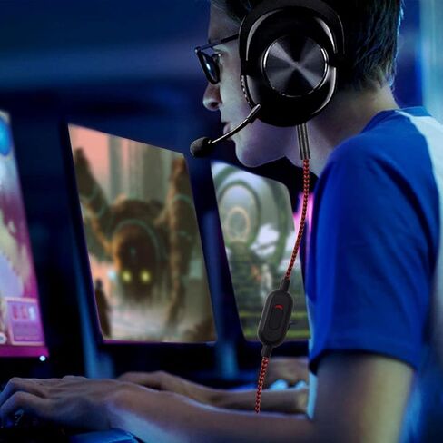 سلك كابل صوت بديل G433 لسماعات ألعاب Logitech G433 G233 G Pro G Pro X، التحكم في مستوى الصوت وكتم الصوت المضمن مع مشبك ربط يعمل على PS4/PS5/Xbox One/PC (7 أقدام، بدون ميكروفون مدمج، أسود) in Kuwait
