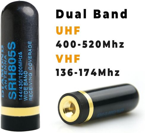 SRH805S Universal Walkie Talkie Short Replacement Antenna VHF/UHF 144/430/1200MHz SMA-Male Antenna for BTECH PUXING Kenwood HYT Radios(2 Pack) in Saudi Arabia