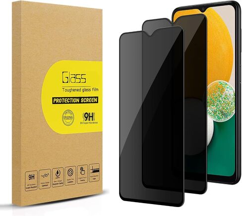 واقي شاشة للخصوصية من Lokyoo لهاتف Samsung Galaxy A13 5G/ A12/ A02S/ A03S [زجاج مقسى مضاد للتجسس]، فائق الدقة، مضاد للخدش، خالٍ من الفقاعات، زجاج واقي 9H سهل التركيب لهاتف A13 5G أسود in Kuwait