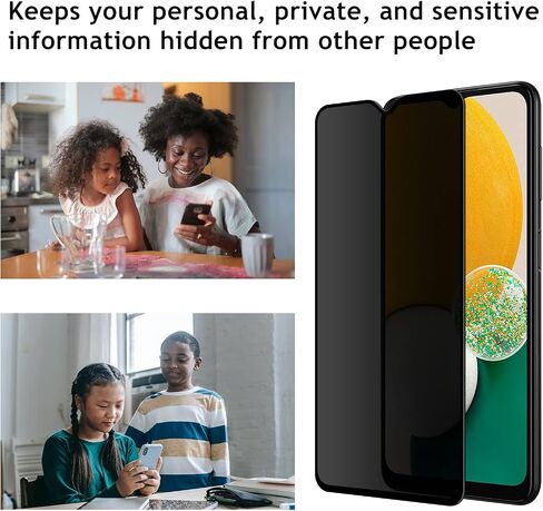 واقي شاشة للخصوصية من Lokyoo لهاتف Samsung Galaxy A13 5G/ A12/ A02S/ A03S [زجاج مقسى مضاد للتجسس]، فائق الدقة، مضاد للخدش، خالٍ من الفقاعات، زجاج واقي 9H سهل التركيب لهاتف A13 5G أسود in Kuwait