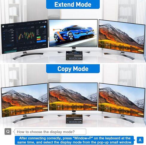 KVM Switch 3 أجهزة كمبيوتر 3 شاشات، USB 3.0 HDMI + DisplayPort 8K@30 هرتز/4k@144 هرتز شاشة ثلاثية DP KVM Switcher لـ 3 أجهزة كمبيوتر مشاركة 3 شاشات عرض و4 أجهزة USB 3.0، جهاز تحكم سلكي متضمن in Kuwait