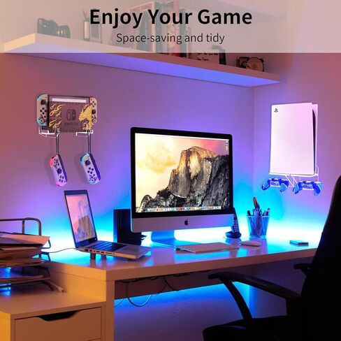 حامل تثبيت على الحائط من Desing Wish Switch متوافق مع Nintendo Switch/OLED Dock، غطاء قاعدة التبديل الشفاف، صندوق حماية شفاف، غطاء غبار، صندوق عرض من الأكريليك على الحائط لمنصة Nintendo Switch in Kuwait