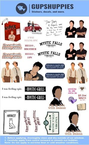 20 Pcs Value Pack Decal Vampire Sticker Diaries Waterproof Vinyl Aesthetic SUV Truck Colorful Laptop Bike Car Luggage Skateboard Water Bottle Guitar Windows Bumper Tumbler in Kuwait