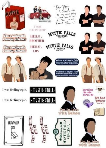 20 Pcs Value Pack Decal Vampire Sticker Diaries Waterproof Vinyl Aesthetic SUV Truck Colorful Laptop Bike Car Luggage Skateboard Water Bottle Guitar Windows Bumper Tumbler in Kuwait