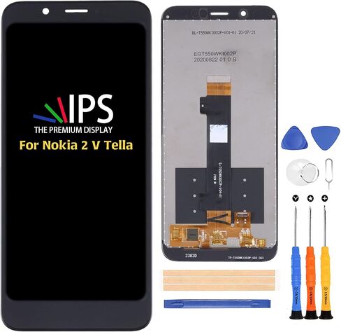 A-MIND لهاتف Nokia 2 V Tella/C2 Tava/C2 Tennen TA-1226 LCD شاشة بديلة تعمل باللمس مجموعة رقمية 5.45 بوصة شاشة LCD ومجموعات إصلاح المحول الرقمي، مع أدوات (أسود) in Saudi Arabia