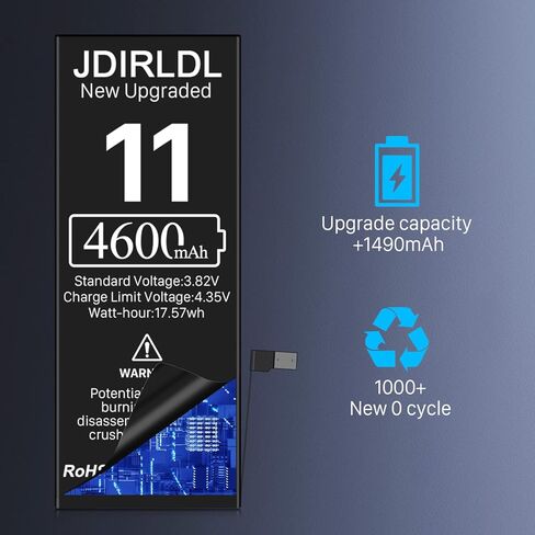 4600mah Battery for iPhone 11, (2023 New Version) High Capacity Li-ion Polymer Replacement Battery for iPhone 11 Compatible with A2111/A2221/A2223, with Full Repair Tools in Kuwait