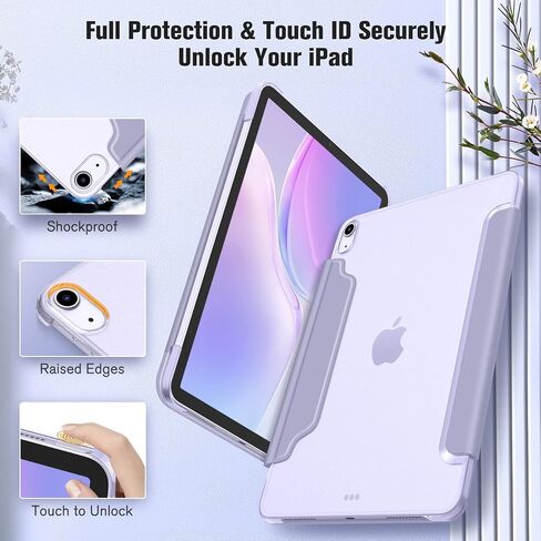 Fintie SlimShell Case for iPad Air 11-inch M2 (2024), iPad Air 5th Generation (2022) / iPad Air 4th Gen 10.9 Inch - [Magnetic Clasp] Lightweight Stand Case with Frosted Back Cover, Lilac Purple in Saudi Arabia
