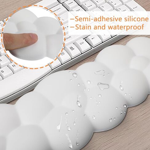 مسند المعصم السحابي للوحة المفاتيح من جلد البولي يوريثان، وسادة معصم من إسفنج الذاكرة عالي الكثافة، وسادة معصم سحابية للمكتب مع قاعدة غير قابلة للانزلاق لكتابة لوحة الماوس وتخفيف الألم ومجموعة دعم المعصم in Kuwait