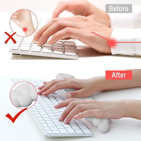 مسند المعصم السحابي للوحة المفاتيح من جلد البولي يوريثان، وسادة معصم من إسفنج الذاكرة عالي الكثافة، وسادة معصم سحابية للمكتب مع قاعدة غير قابلة للانزلاق لكتابة لوحة الماوس وتخفيف الألم ومجموعة دعم المعصم in Kuwait