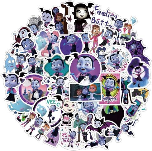 50 قطعة من ملصقات فامبيرينا الجمالية الملونة من الفينيل مقاومة للماء لزجاجة المياه واللابتوب وممتص الصدمات والسيارة والدراجة والامتعة والجيتار ولوح التزلج in Kuwait