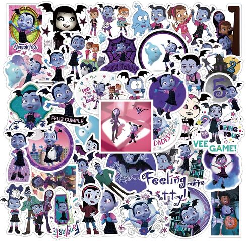 50 قطعة من ملصقات فامبيرينا الجمالية الملونة من الفينيل مقاومة للماء لزجاجة المياه واللابتوب وممتص الصدمات والسيارة والدراجة والامتعة والجيتار ولوح التزلج in Kuwait