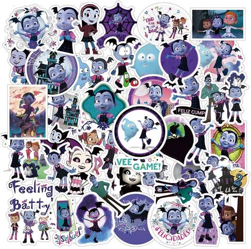 50 قطعة من ملصقات فامبيرينا الجمالية الملونة من الفينيل مقاومة للماء لزجاجة المياه واللابتوب وممتص الصدمات والسيارة والدراجة والامتعة والجيتار ولوح التزلج in Kuwait