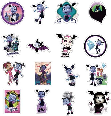 50 قطعة من ملصقات فامبيرينا الجمالية الملونة من الفينيل مقاومة للماء لزجاجة المياه واللابتوب وممتص الصدمات والسيارة والدراجة والامتعة والجيتار ولوح التزلج in Kuwait