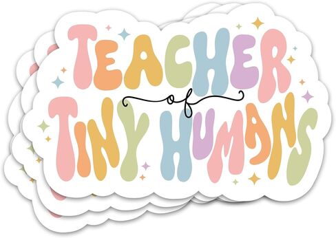 TANGOGLAM Teacher of Tiny Humans Sticker, Vinyl Waterproof Colorful Teacher Appreciation Decals for Laptop Water Bottle Tumbler Hydro Flask Notebook Stickers in Saudi Arabia