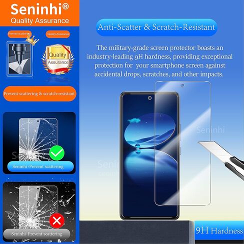 seninhi [3 + 3 عبوات] واقي شاشة Galaxy A53 5G 3 عبوات + واقي عدسة الكاميرا 3 عبوات، واقي شاشة من الزجاج المقسى GalaxyA53 (6.5 بوصة) [مع إطار سهل التركيب] [صلابة 9H] [مضاد للخدش] [خالٍ من الفقاعات] - شفاف in Kuwait