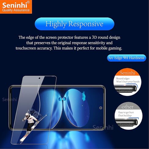 seninhi [3 + 3 عبوات] واقي شاشة Galaxy A53 5G 3 عبوات + واقي عدسة الكاميرا 3 عبوات، واقي شاشة من الزجاج المقسى GalaxyA53 (6.5 بوصة) [مع إطار سهل التركيب] [صلابة 9H] [مضاد للخدش] [خالٍ من الفقاعات] - شفاف in Kuwait