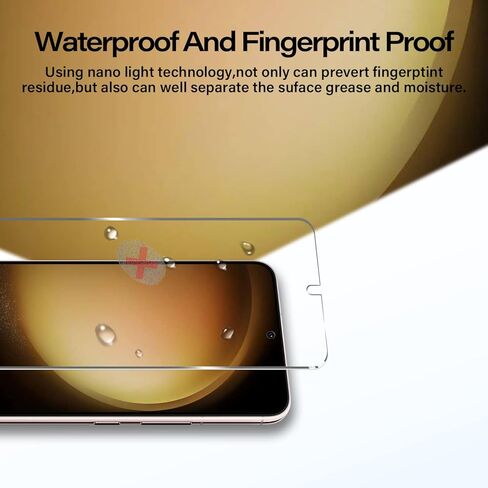 واقي شاشة من الزجاج المقوى Galaxy S22/Galaxy S23 [عبوة من قطعتين] [صديق للحافظة] [مضاد للخدش] [فتح بصمة الإصبع بالموجات فوق الصوتية] طبقة حماية زجاجية شفافة عالية الدقة لهاتف Samsung Galaxy S22/Samsung Galaxy S23 in Kuwait