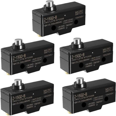 uxcell 5PCS Z-15GD-B 1NO + 1NC Short Reed Snap Button Lever Type Micro Switches in Saudi Arabia