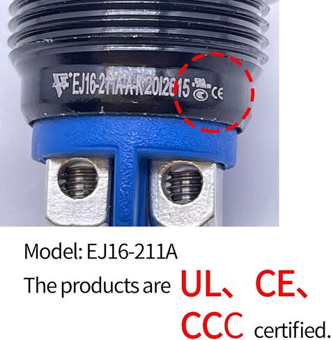 ZJWZJH 16mm Momentary Push Button Switch UL Certification Waterproof IP67 0.63" High Head Cap 3A 5V 12V 24V 120V SPST Start Button Screw Pin Black in Saudi Arabia