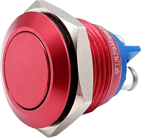 ZJWZJH 16mm Momentary Push Button Switch UL Certification Waterproof IP67 0.63" High Head Cap 3A 5V 12V 24V 120V SPST Start Button Screw Pin Black in Saudi Arabia