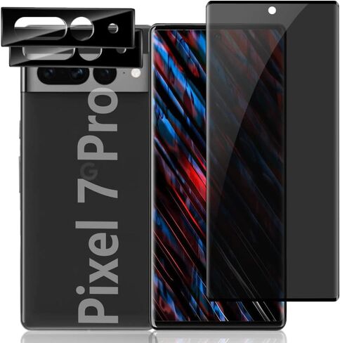 واقي شاشة للخصوصية Pixel 7 Pro + عبوتين من غشاء عدسة الكاميرا [صلابة 9H] [صديق للحافظة] [خالي من الفقاعات] فيلم زجاجي شفاف عالي الدقة مضاد للخدش لهاتف Google Pixel 7 Pro 6.7 بوصة in Kuwait