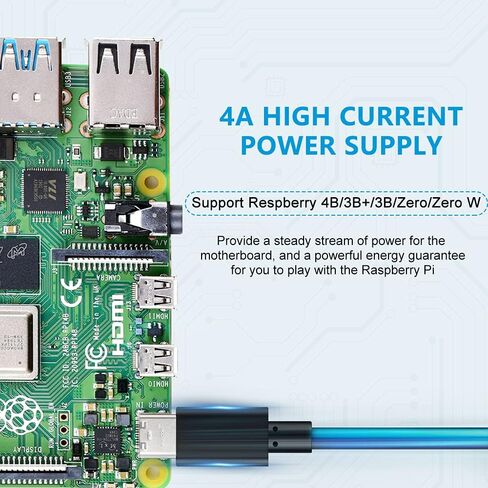 كيبل شحن USB نوع ايه الى USB C، كيبل شحن سريع USB نوع C مع مفتاح تشغيل/ايقاف، متوافق مع راسبيري باي 4 بي، مصباح مكتبي يو اس بي/مروحة USB، شريط شريط LED، سهل التشغيل/اعادة التشغيل (عبوة من قطعتين) in Saudi Arabia