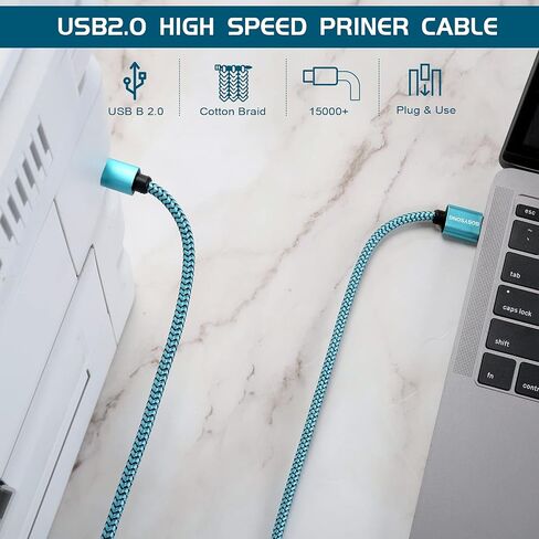 GOSYSONG USB C Printer Cable 15ft, USB B to USB C Printer Cable, High Speed Printer Cord Compatible with Pinter,Scanner,Fax,Midi Keyboard in Kuwait