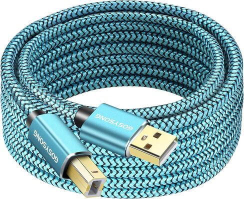 GOSYSONG USB C Printer Cable 15ft, USB B to USB C Printer Cable, High Speed Printer Cord Compatible with Pinter,Scanner,Fax,Midi Keyboard in Kuwait