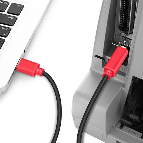 Tan QY Printer Cable 16Ft, USB 2.0 High Speed Gold-Plated Connectors Printer Scanner Cable Cord A Male to B Male for HP, Canon, Lexmark, Dell, Xerox, Samsung etc (16Ft, Red) in Saudi Arabia