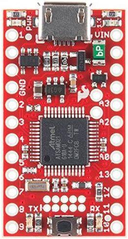 معالج SparkFun SAMD21 Mini Breakout 32 بت ARM Cortex-M0+ مع محولات فلاش 256 كيلو بايت تناظري إلى رقمي ومن رقمي إلى تناظري (ADC & DAC) RAW: 3.5 فولت - 6.0 فولت in Kuwait